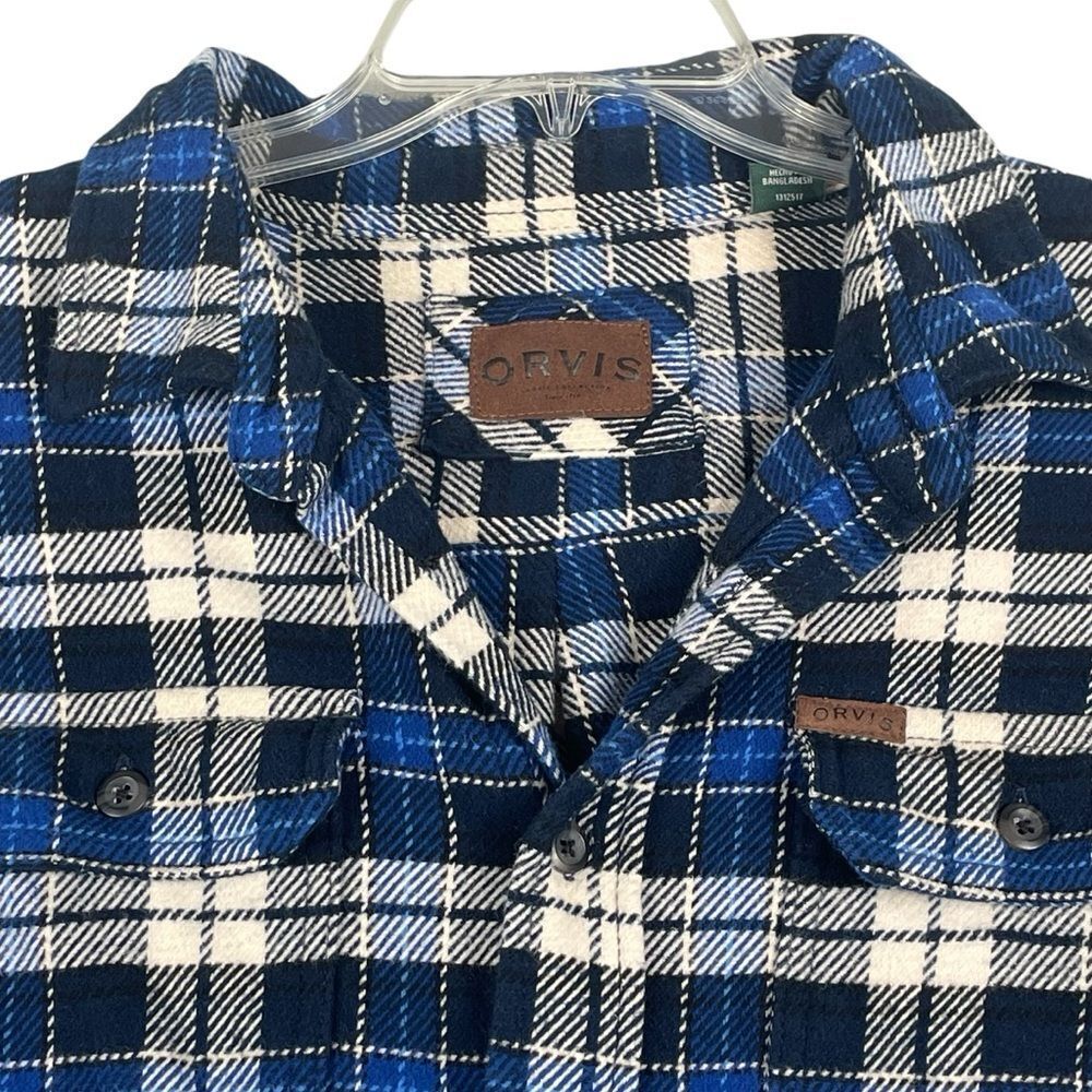 Men's Orvis 100% Cotton‎ Flannel Plaid Shirt Jacket Large - Picture 3 of 14